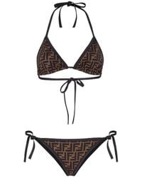 Fendi Monogram Bikini Set in Orange | Lyst