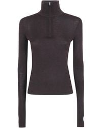 Frankie Shop - Sade Half-Zip Ribbed-Knit Sweater - Lyst