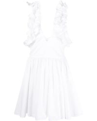 MSGM - Ruffled V-Neck Dress - Lyst