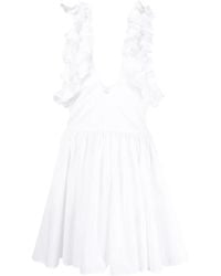 MSGM - Ruffled V-Neck Dress - Lyst