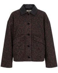Rag & Bone - Leopard-Print Collar Jacket - Lyst