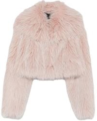 Patrizia Pepe - Cropped Faux Fur Jacket - Lyst