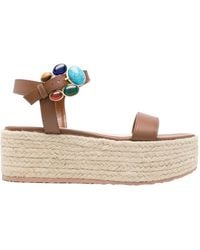 Gianvito Rossi - Straw Thick Sole Sandals - Lyst