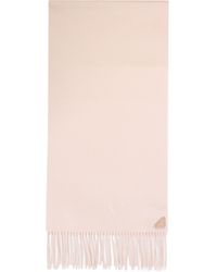 Prada - Logo Plaque Fringed Scarf - Lyst