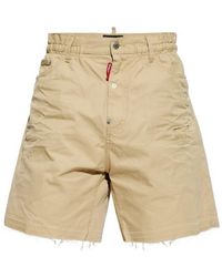 DSquared² - Distressed-Finish Frayed Hem Shorts - Lyst