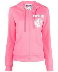 Moschino - Logo-Print Zip-Up Hoodie - Lyst