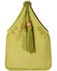 Miu Miu - Suede Handbag With Tassels - Lyst