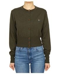 Vivienne Westwood - Orb Embroidered Cropped Cardigan - Lyst