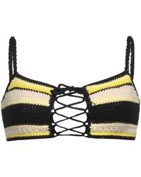 Ganni - Striped Knitted Bikini Top - Lyst