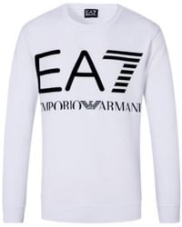 EA7 - Logo Printed Hoodie - Lyst