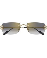 Cartier - Rectangle-Rimless Sunglasses - Lyst
