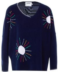 Not Shy - Flavy Embroidered V-Neck Knitted Sweater - Lyst