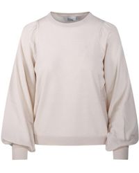 Nude - Puff-Sleeve Crew-Neck Sweater - Lyst