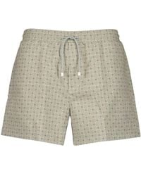 Brunello Cucinelli - Geometric-Print Swim Shorts - Lyst