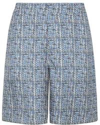Fendi - All-Over Ff Braided Printed Bermuda Shorts - Lyst