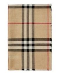 Burberry - Check Printed Frayed Edge Scarf - Lyst