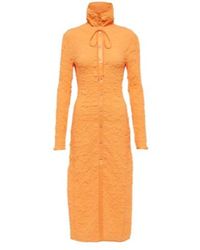 Acne Studios - Ruched Cotton Midi Dress - Lyst