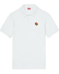 KENZO - Floral Embroidered Short-Sleeved Polo Shirt - Lyst