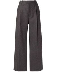 Carven - Pleated Wool Straight-Leg Pants - Lyst