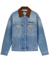 Versace - Button-Up Denim Jacket - Lyst