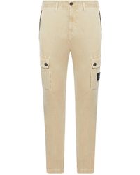 Stone Island - Logo Patch Tapered Leg Pants - Lyst