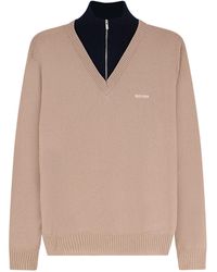 Miu Miu - Cashmere Sweater With Logo Inlay - Lyst