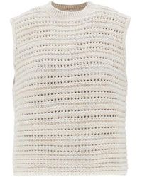 Emporio Armani - Pointelle-Knit Top - Lyst
