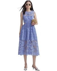 Self-Portrait - Lace Cut-Out Detailed Midi Dress - Lyst