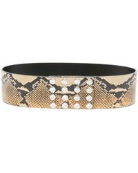 The Attico - Snakeskin Studded Belt - Lyst