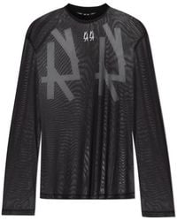 44 Label Group - Logo Printed Semi-Sheer Long-Sleeved T-Shirt - Lyst