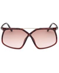 Tom Ford - Tortoiseshell-Detail Oversized-Frame Sunglasses - Lyst