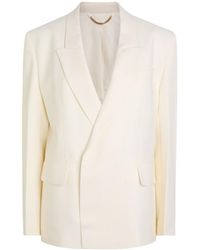 Victoria Beckham - Double-Breasted Twill Blazer - Lyst