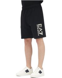 EA7 - Elastic Waist Shorts - Lyst