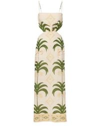 Johanna Ortiz - Printed Cotton And Linen Midi Dress - Lyst