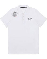 EA7 - Logo Printed Polo Shirt - Lyst