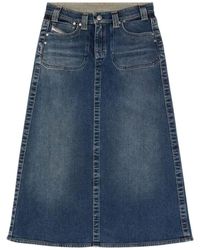 DIESEL - De-Pago-Mid-Re Midi Skirt - Lyst