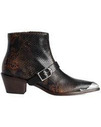 Zadig & Voltaire - Snakeskin-Effect Buckle Boots - Lyst
