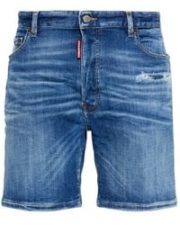 DSquared² - Distressed Denim Shorts - Lyst