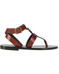 Saint Laurent - Minimalist Strappy Sandals - Lyst