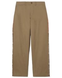 Burberry - Tropical Gabardine And Check Chinos - Lyst