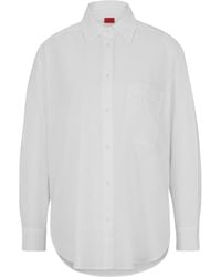 BOSS - Oversize Long-Sleeve Plain Shirt - Lyst