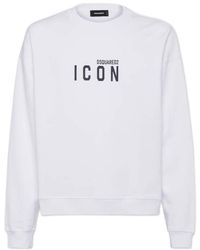 DSquared² - Icon Logo Printed Crewneck Sweatshirt - Lyst