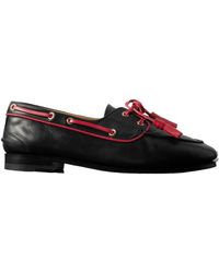 Bally - Pavlin Trimmed Leather Boat Shoes - Lyst