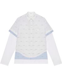 Givenchy - All-Over Logo Printed Double-Layered Shirt - Lyst