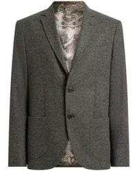 Etro - Single-Breasted Knit Jacket With Chevron Motif - Lyst