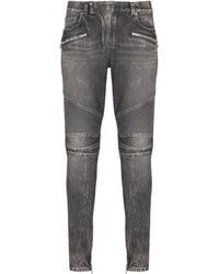 Balmain - Slim-Fit Biker Jeans - Lyst