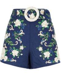 FARM Rio - Flower Tapestry Belted Shorts - Lyst