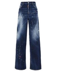 DSquared² - Logo-Patch Distressed Jeans - Lyst