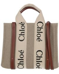 Chloé - Chloé Woody Logo Detailed Small Tote Bag - Lyst