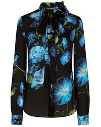 Dolce & Gabbana - Floral Printed Long-Sleeved Shirt - Lyst